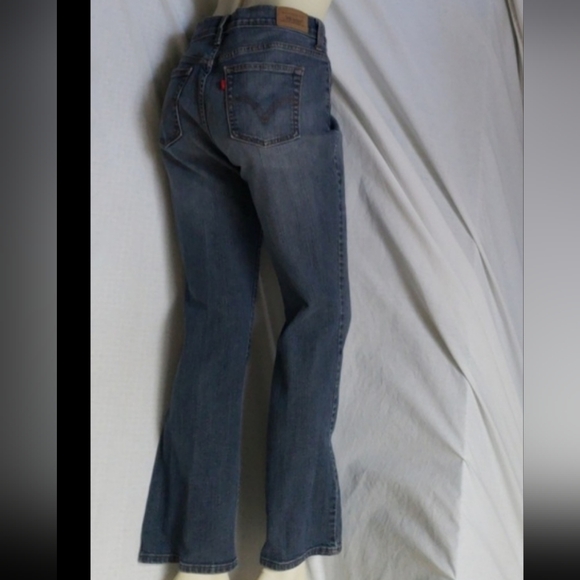 Levi's 515 bootcut denim ombre blue jeans red blank label Sz 8 M Made in Vietnam - Picture 4 of 7